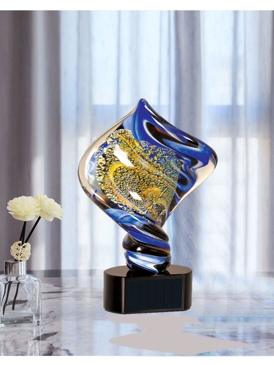 Other - 11" Diamond Twist Art Glass Hand Made Sculpture Swrils FREE SHIPPING